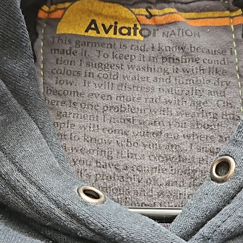 Aviator Nation logo hoodie. SM Charcoal - Picture 4 of 4